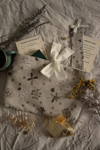 Handmade book sleeve for preloved books bundle UK floral design