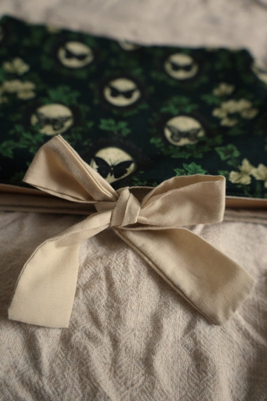Handmade book sleeve UK green butterfly design